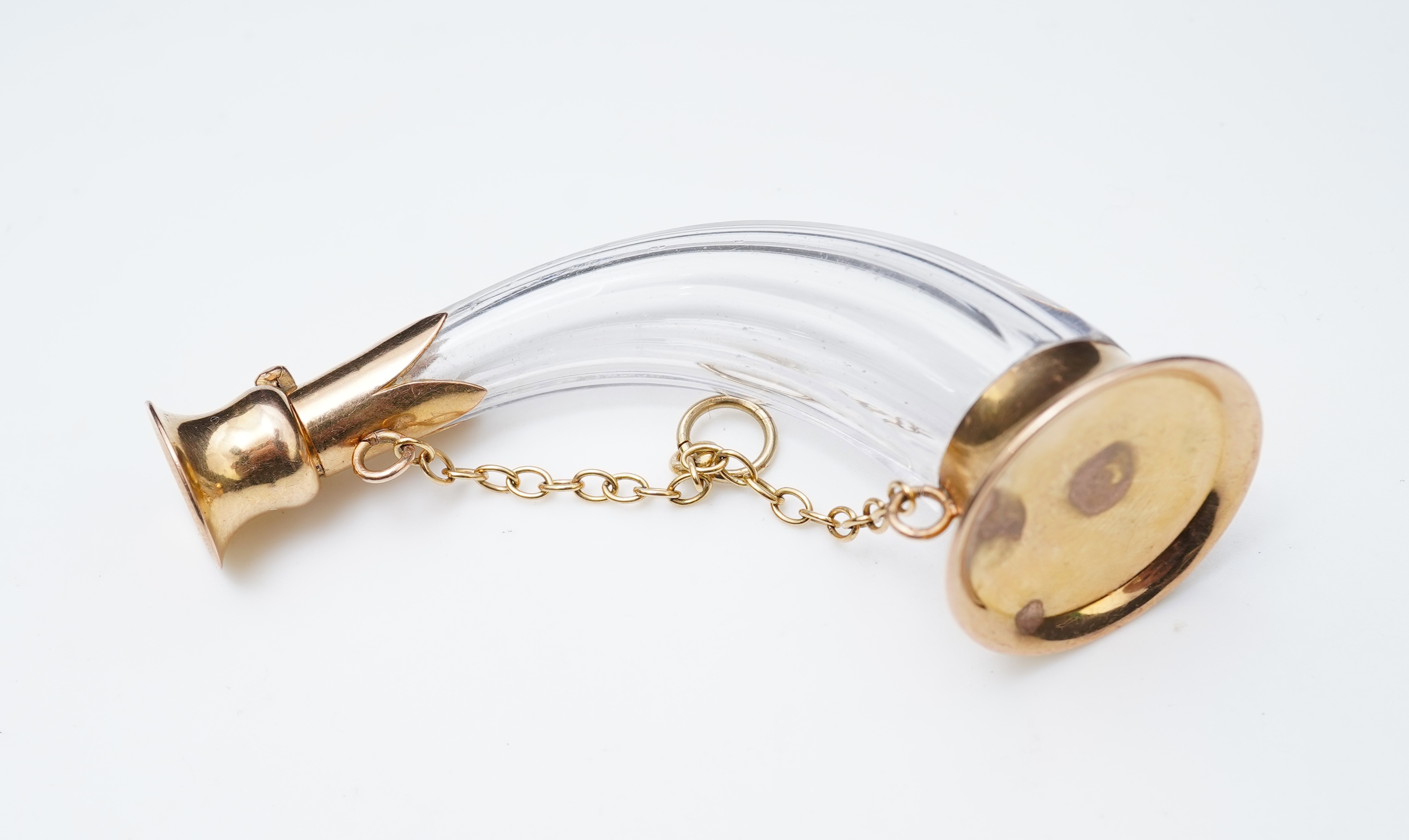 A gold and glass scent bottle, France, late 19th/early 20th century